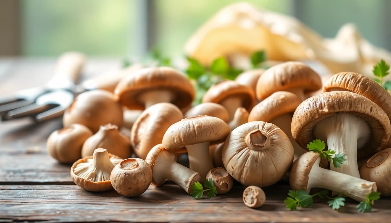 Experience seamless Mushrooms delivery Canada with fresh and vibrant mushrooms displayed invitingly.