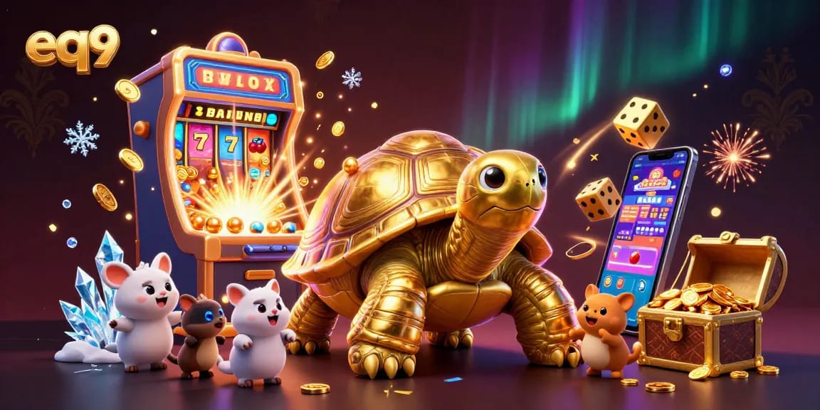 Play at eq9 with excitement as a colossal golden tortoise leads thrilling gaming adventures.