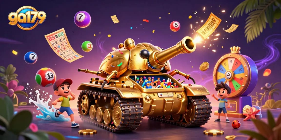 Experience thrilling gameplay at GA179, featuring a vibrant 3D casino-themed illustration with dynamic elements.