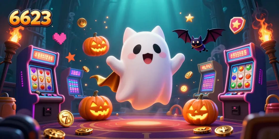 Engage with thrilling slots at 6623 featuring a friendly ghost cat and charming vampire bat.