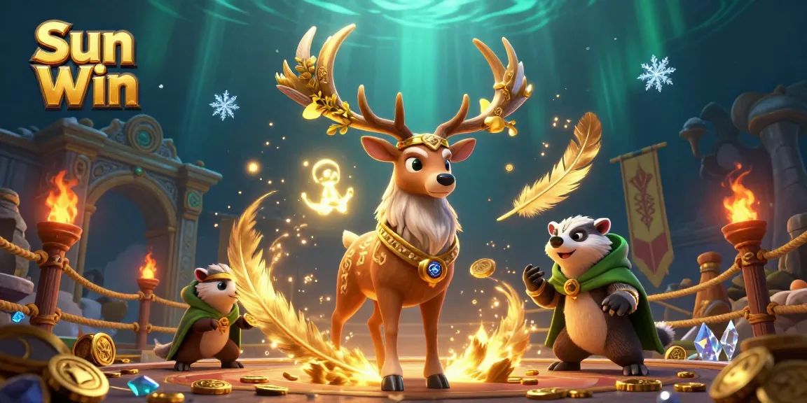 Experience thrilling gameplay at Sun Win with a dynamic illustration of Celtic characters, golden tokens, and vibrant energy.