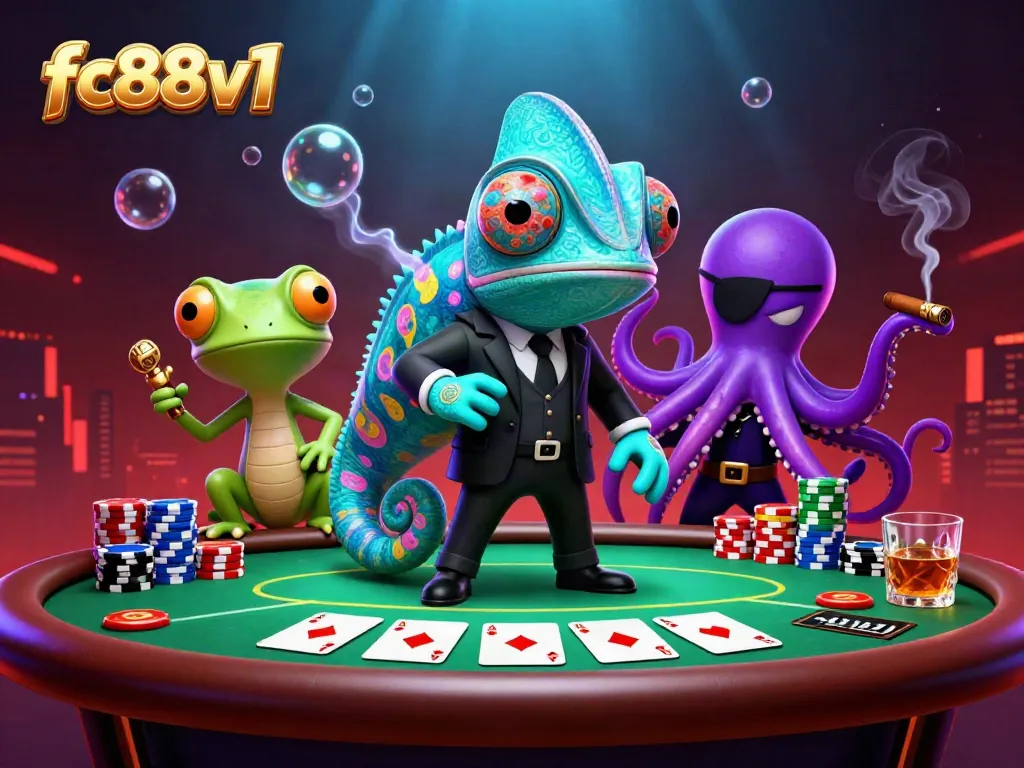 Experience strategic gameplay with fc88v1 at an exciting poker table with colorful chips and cards.
