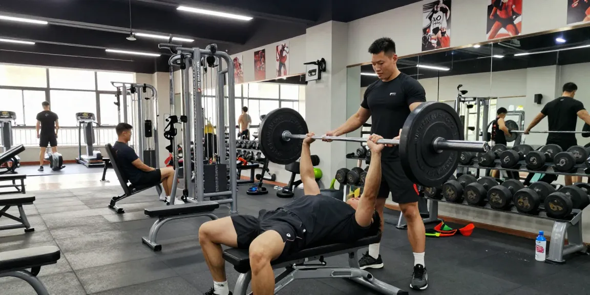 Muskulöser Mann trainiert im Anabolika Shop Deutschland Fitnessstudio und zeigt Stärke und Engagement in einer lebendigen Fitnessumgebung.