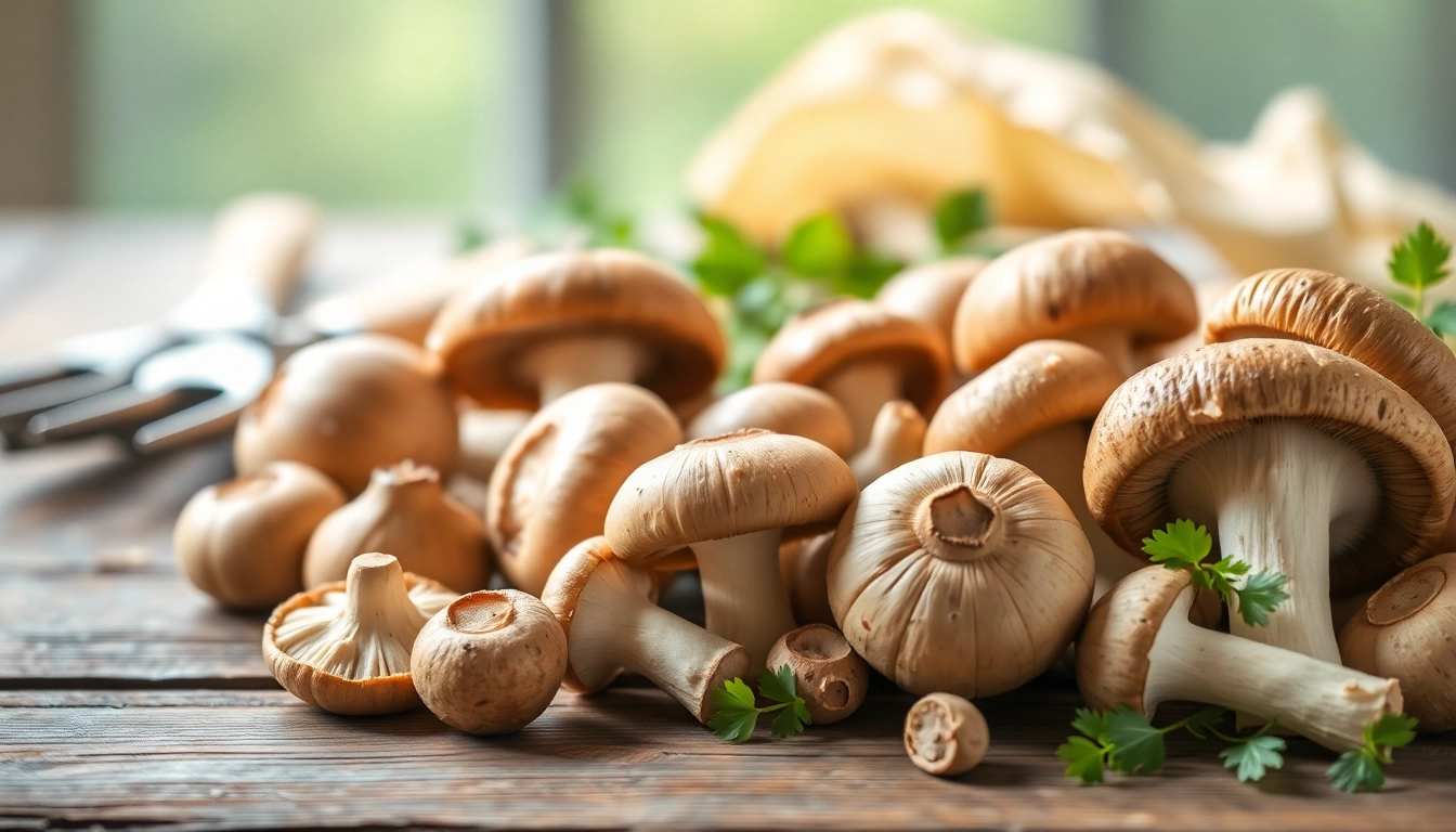 Experience seamless Mushrooms delivery Canada with fresh and vibrant mushrooms displayed invitingly.