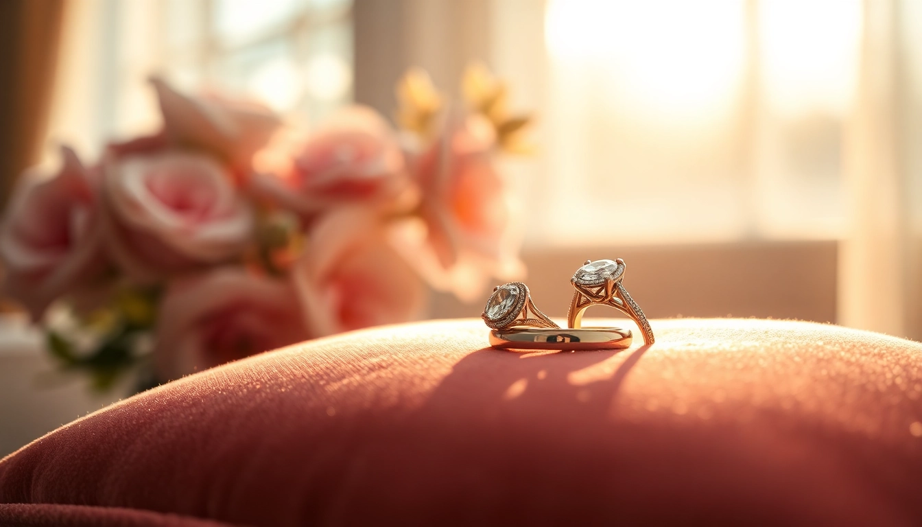 Showcase of shimmering diamond rings highlighting unique designs and sparkling brilliance.