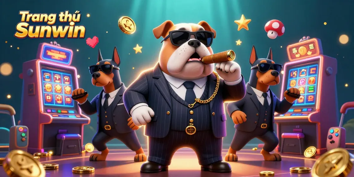 Engage with Trang chủ Sunwin in this vibrant cartoon scene featuring slot machines and lively characters.
