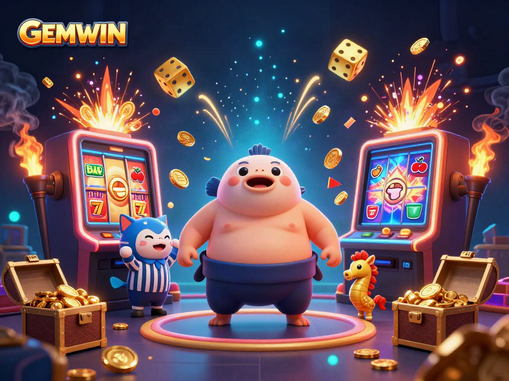 GEMWIN offers an exciting underwater casino scene with diverse gambling elements and characters.