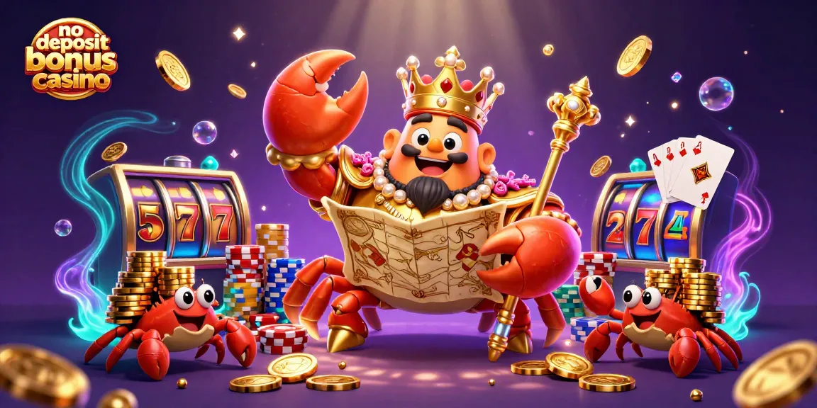 Experience the excitement at no deposit bonus casino with the majestic crab emperor amidst golden jackpots and thrilling games.