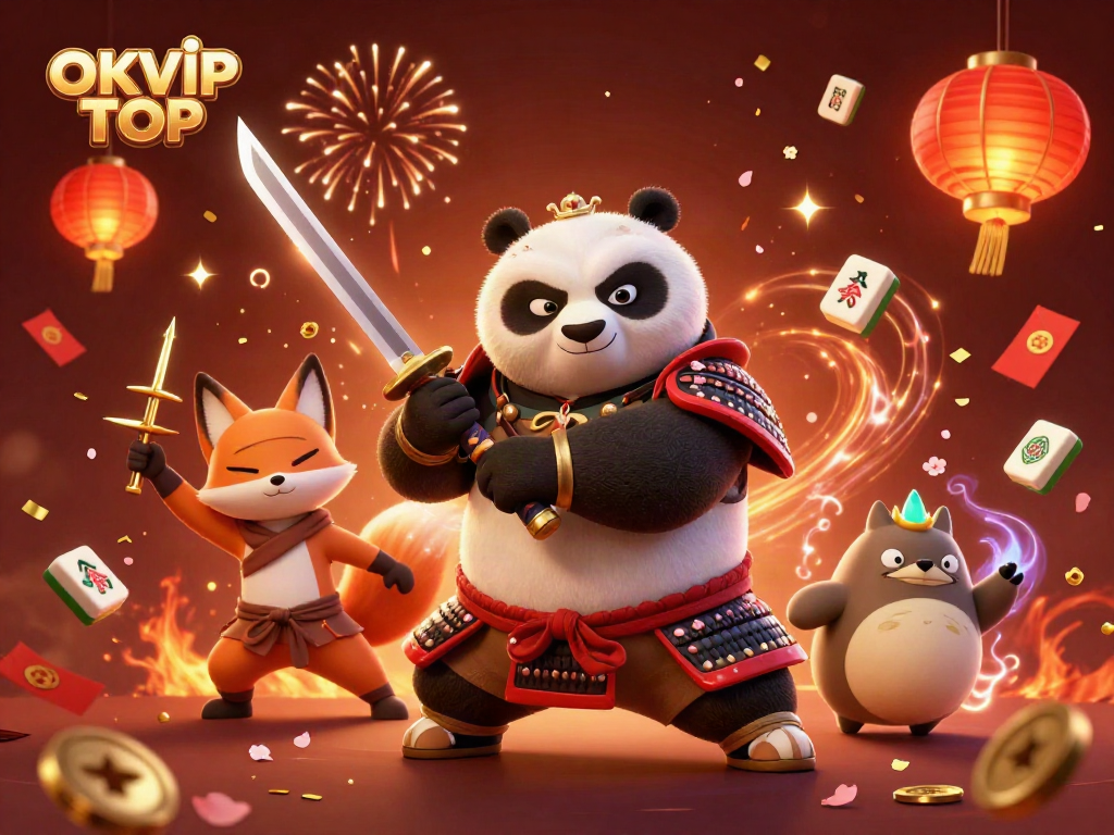 Experience thrilling gameplay at OKVIP TOP with vibrant characters and rich casino elements.