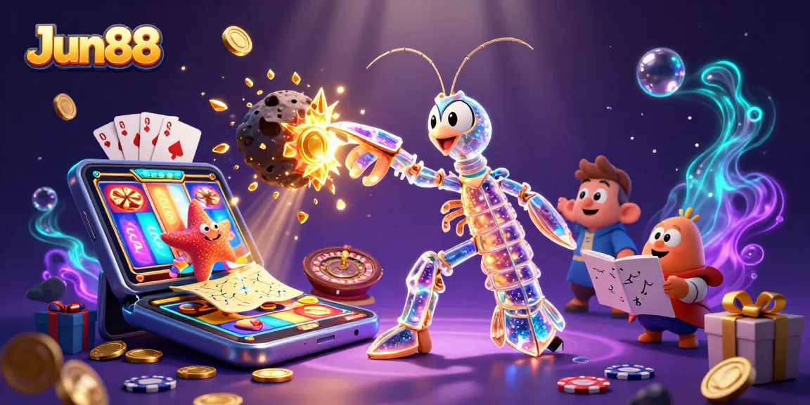 Experience thrilling wins at Jun88 with a vibrant 3D scene of an explosive casino adventure.