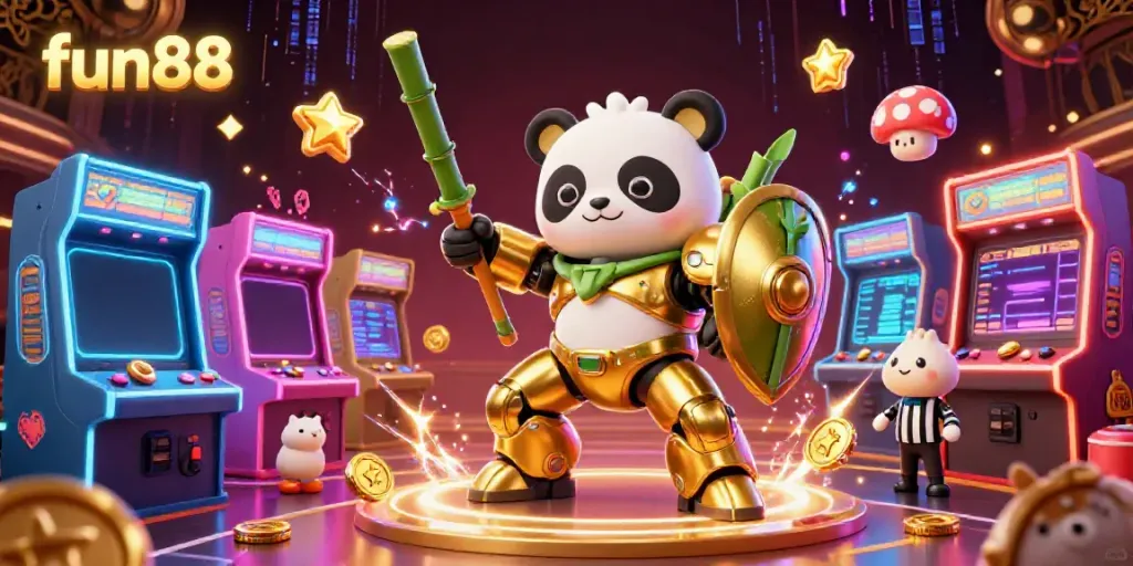 Engage with fun88's vibrant casino world through this dynamic illustration featuring game elements in action.