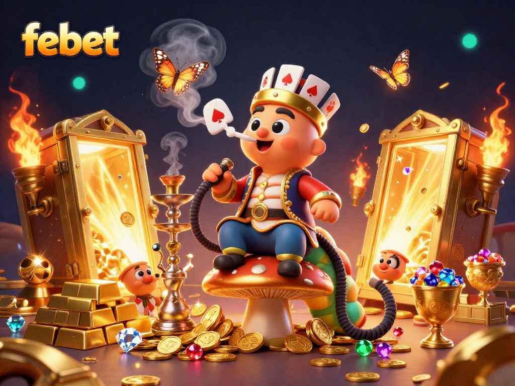 Bet on febet and experience a rich array of gaming adventures with our vibrant casino illustration.