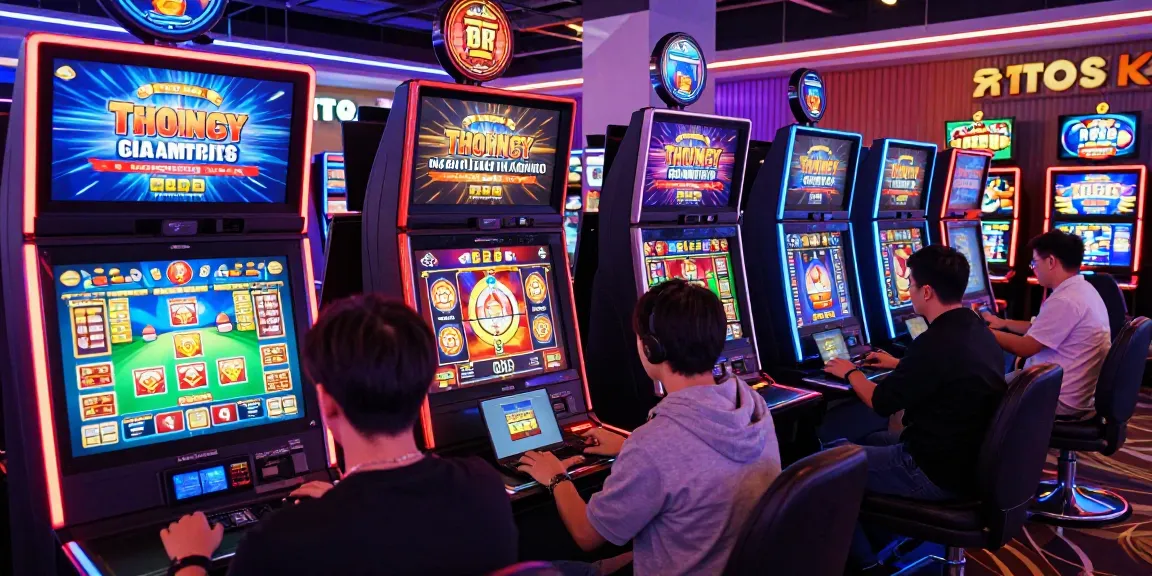 Engaging digital gaming scene featuring rikvip online gambling platform with vibrant card games and excited players.