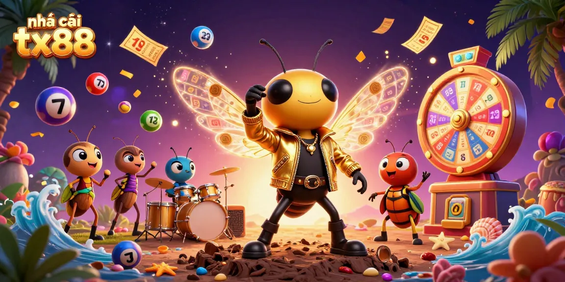 Experience vibrant wins with nhà cái tx88 in this dynamic lottery-themed illustration.