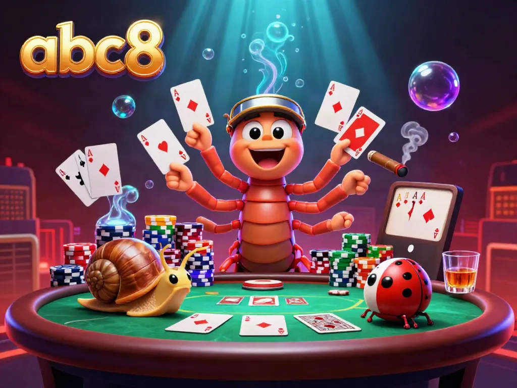 Experience high-stakes poker with abc8's thrilling 3D casino illustration showcasing vibrant gameplay dynamics.