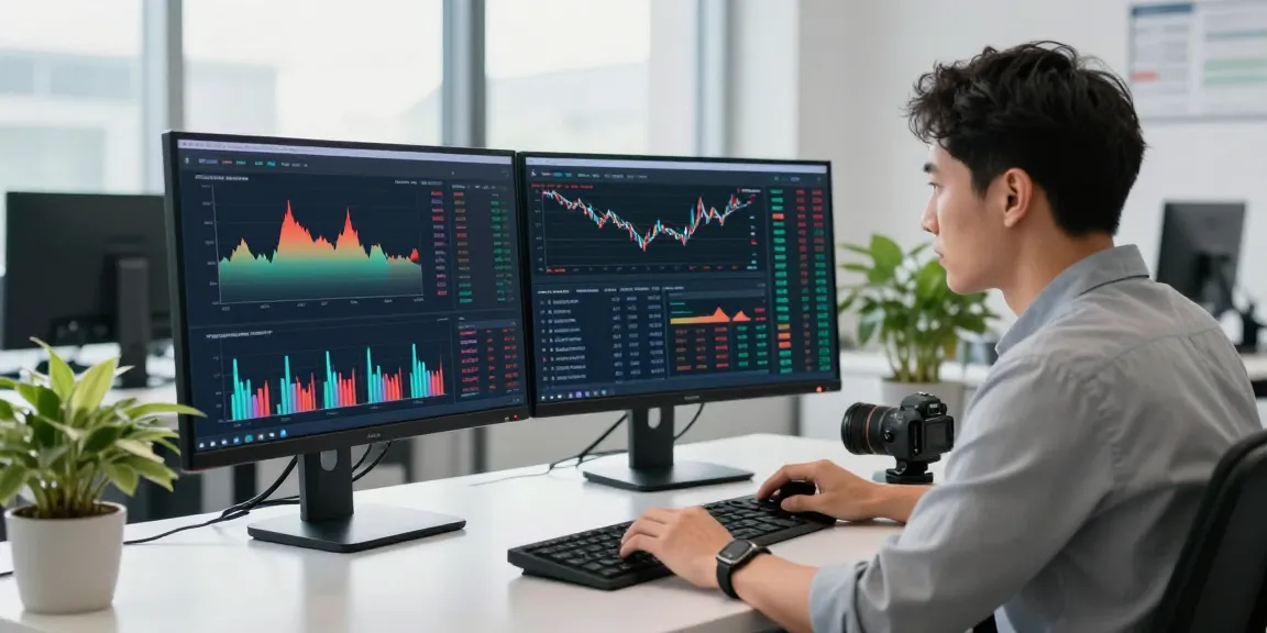 Trader analyzing market data on slatecapivex.ca in a modern office