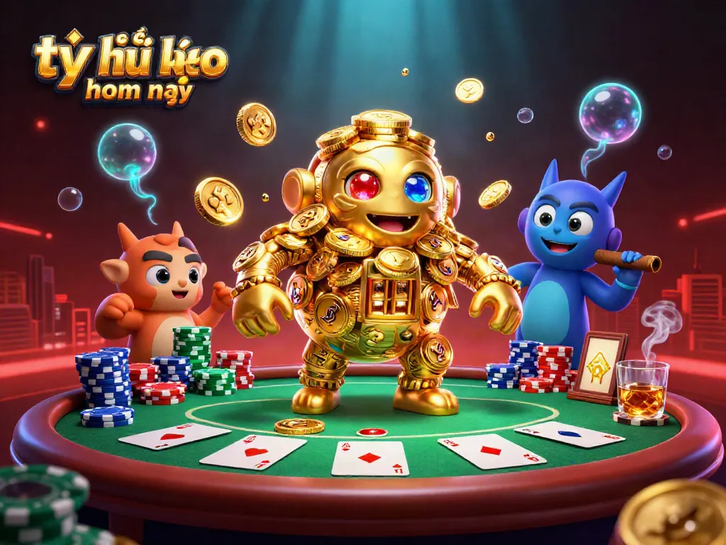 Engage with tỷ lệ kèo nhà cái hôm nay as the golden golem and poker scene come alive in 3D.