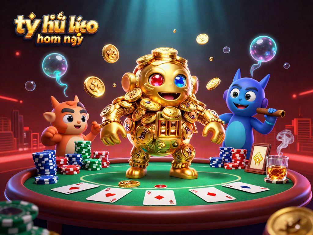 Engage with tỷ lệ kèo nhà cái hôm nay as the golden golem and poker scene come alive in 3D.