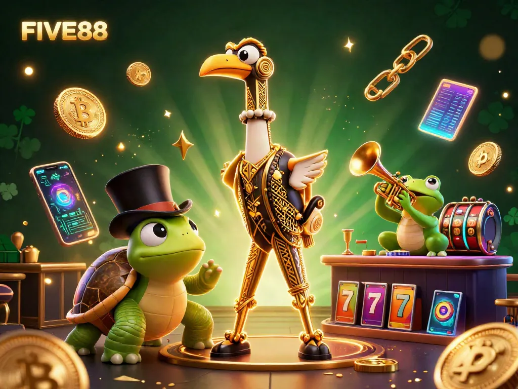 Experience thrilling gaming adventures with FIVE88, showcasing vibrant characters and exciting casino elements.