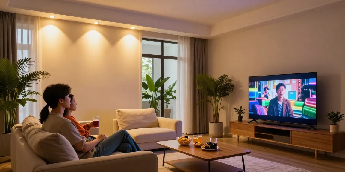 Iluminare modernă cu spoturi LED în interiorul unei camere primitoare, evidențiind detalii elegante.