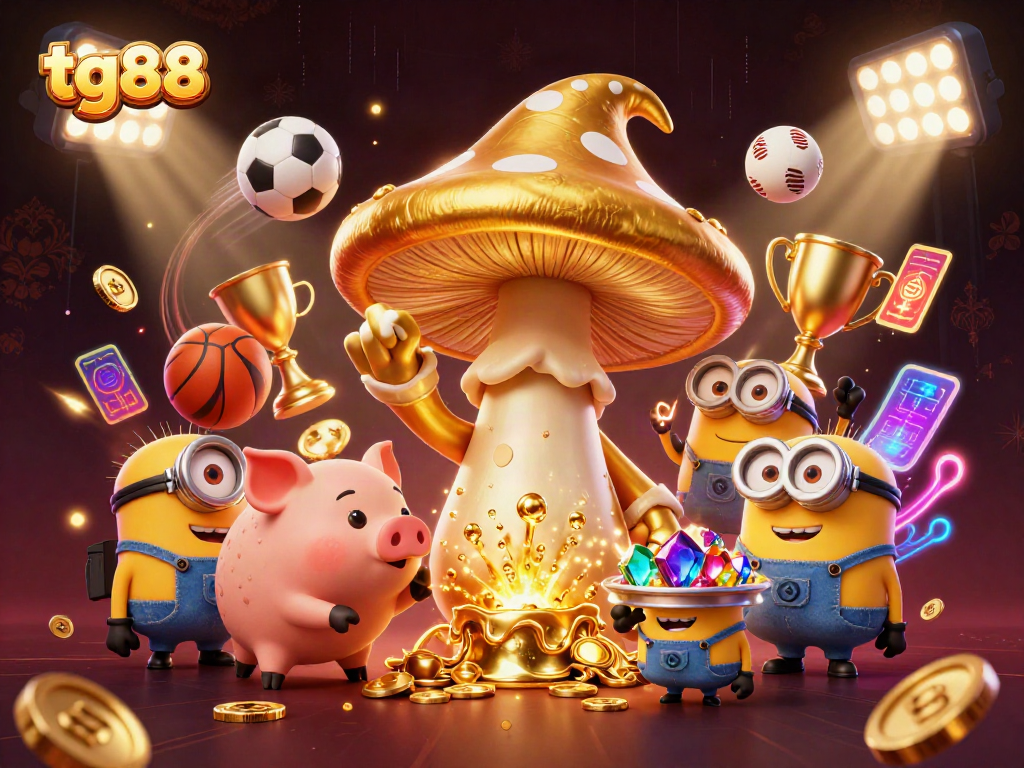 Experience the excitement of tg88 with enchanting illustrations of gaming and treasure magic.