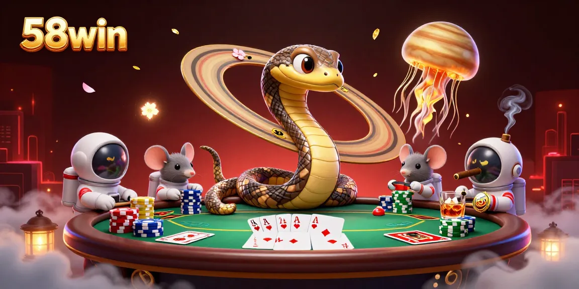 Bet on 58win with lively characters in a vibrant casino scene, featuring a dynamic roulette wheel.