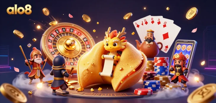 Experience the thrill of gambling at ALO8 with this captivating casino scene.
