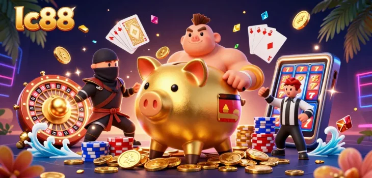 Play and win with lc88 at the casino, featuring exciting games and dynamic visuals.