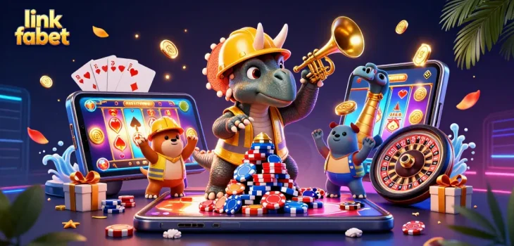 Experience thrilling wins with link fabet as a colorful slot game bursts to life surrounded by vibrant casino elements.
