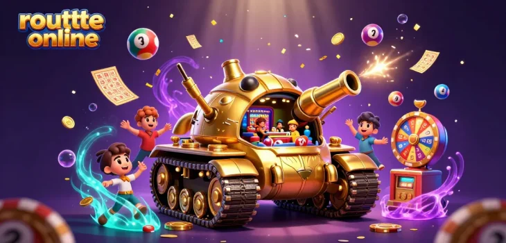 Engaging roulette online scene featuring a golden tank casino and vibrant gambling elements.