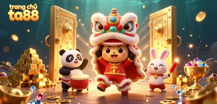Engage in thrilling gameplay at trang chủ ta88 with vibrant 3D elements and festive characters.