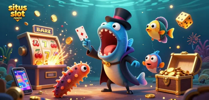 Experience the thrill of situs slot resmi with vibrant slot machines and magical underwater characters.